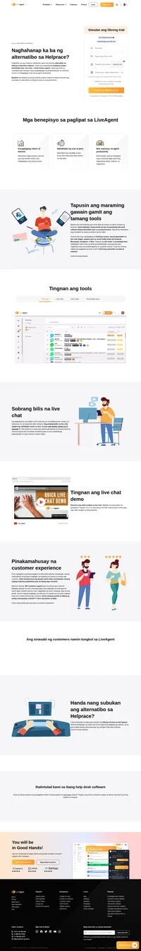 Naghahanap ka ba ng alternatibo sa Helprace? Nakita mo na ba ang LiveAgent? Tingnan ang mga benepisyo nito at alamin kung bakit LiveAgent ang pinakamahusay na alternatibo.