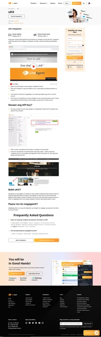 Pagbutihin ang iyong mga website sa negosyo sa uKit gamit ang integration para sa LiveAgent. Ang uKit integration para sa LiveAgent ay nagbibigay daan sa iyo na maglagay ng isang live chat button sa iyong website.