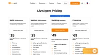 Nagsisimula ang mga LiveAgent plan sa $15/agent/buwan na may kasamang email ticketing, live chat feature, knowledge base, at marami pa. Ang buong package ay available sa halagang $69/agent/buwan.