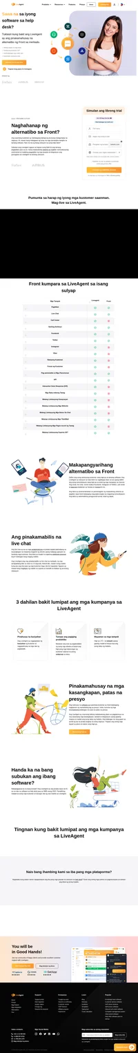 Ang LiveAgent ay solusyon sa help desk na nagbibigay-daan sa iyo upang dalhin ang iyong serbisyong kustomer nang higit pa. Email, live chat, social media (Facebook, Instagram at marami pa).