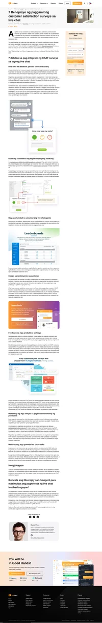 Madali ninyong makakalap ang customer feedback sa live chat gamit ang mga customer satisfaction survey. Tingnan ang 7 benepisyo para malaman ang detalye.