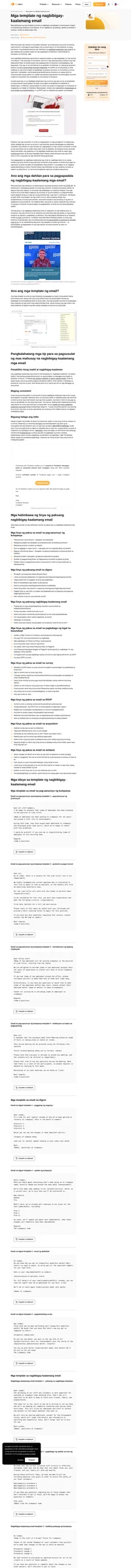Gamitin ang aming mga template ng nagbibigay-kaalamang email para sa mga email na digest, mga pag-aanunsyo sa buong kumpanya, reassurance na email at marami pa.