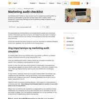 Ang marketing audit checklist ay magandang paraan para masiguradong nasa tamang direksiyon ang business ninyo. Ito ang mga bagay na kailangang ikonsidera bago magsimula.