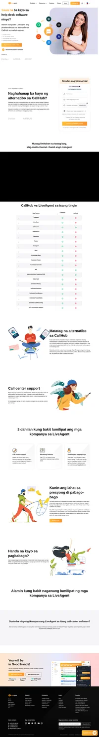 Naghahanap ba kayo ng alternatibo sa CallHub? Tapos na ang paghahanap ninyo dahil sa LiveAgent! May offer kaming omnichannel support at maraming features sa magandang presyo.