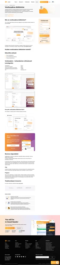 LiveAgenti abil saab Teie vestlusakna dokkida veebisaidi vasakule või paremale küljele. Lugege selle kohta ja vaadake meie videot, kuidas dokitud vestlusaken välja näeb.