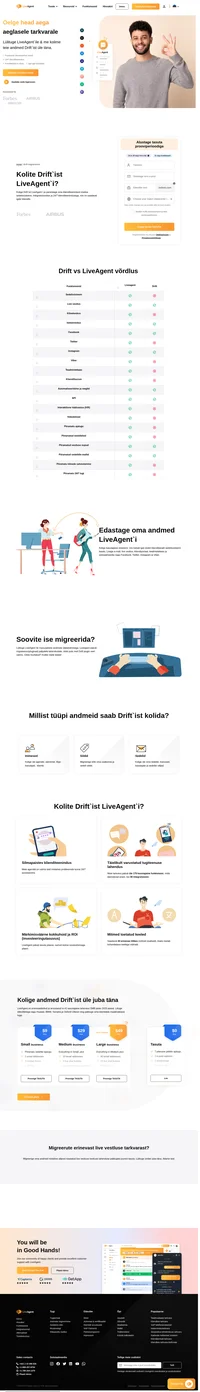 Soovite kolida oma andmed Drift`ist teise lahendusse? Tutvuge LiveAgent`i ja selle eelistega. Alustage oma tasuta prooviperioodiga juba täna.