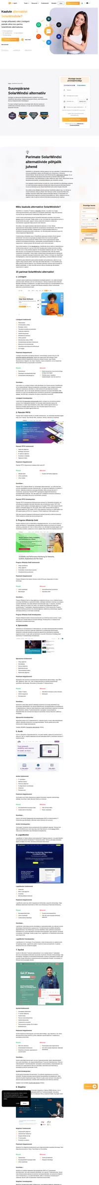 Avastage parimad SolarWindsi alternatiivid. Leidke oma ettevõttele taskukohased asendused koos võimsate funktsioonide, usaldusväärse toe ja tõhusa võrgujälgimisega.