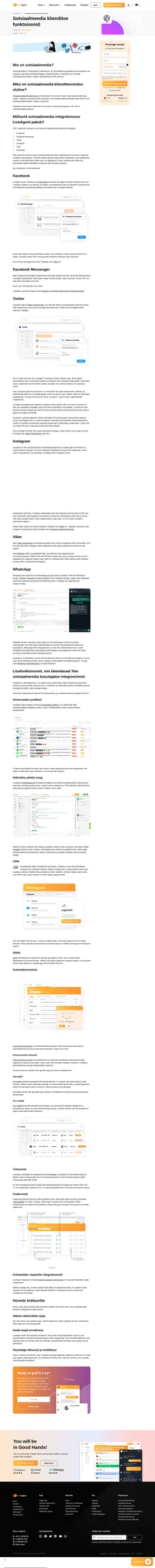 LiveAgent pakub sotsiaalmeedia kliendituge. Täiustage oma teenust LiveAgentis Instagrami, Facebooki, Twitteri ja Viberi integratsioonidega.