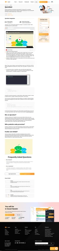 Parandage oma live vestluse tuge Quriobot integratsiooniga LiveAgent`i jaoks. Quriobot suudab automatiseerida kliendituge ning teie agentide aega kokku hoida.