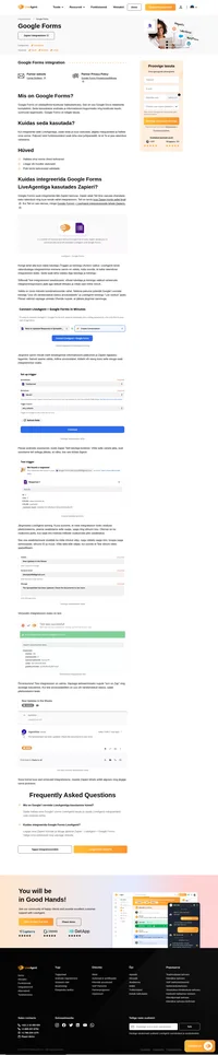 Google Formsi integratsioon võimaldab Teil lihtsasti LiveAgentist hallata vorme. Lihtsalt integreerige see läbi Zapieri ning alustage hüvede saamist.
