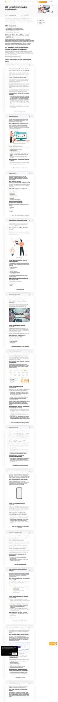 SEO kontrollnimekiri uutele veebisaitidele tagab liikluse ja külastajate suhtluse suurenemise. Arendage selle üksikasjaliku juhendi abil otsingumootoritele optimeerimist.
