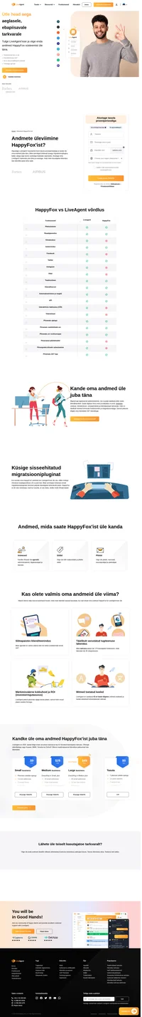 LiveAgent pakub tasuta andmete üleviimist HappyFox'ist, mida meie tehnilise toe töötajad täielikult teostavad. Kandke oma andmed HappyFox'ist üle juba täna.