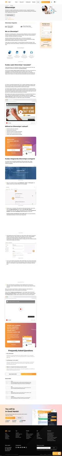 Kui kasutate oma veebisaidi jaoks Silverstripe'i ja soovite selle integreerida LiveAgenti vestlusnupuga, saate selle seadistud vaid mõne minutiga . Vaadake meie juhendit.