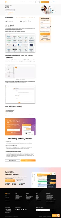 IFON on uuenduslik telekommunikatsiooniteenus, mis on saadaval kõikjal Internetis. Lugege iFONi LiveAgenti integreerimise kohta.