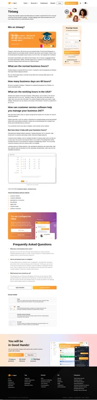 Tööaeg oleneb ajavööndist, ettevõtte osakondadest, töö valdkond. Tavaliselt on tööaeg USA-s 09.00 kuni 17.00-ni.