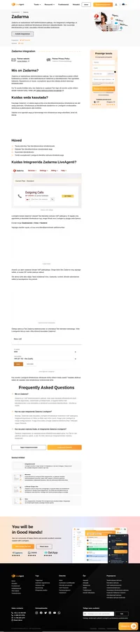 Zadarma on pilvepõhine VoIP pakkuja Teie LiveAgenti klienditoe kõnekeskuse jaoks. Integreerige nad, et pakkuda telefoni tugiteenust oma klientidele.