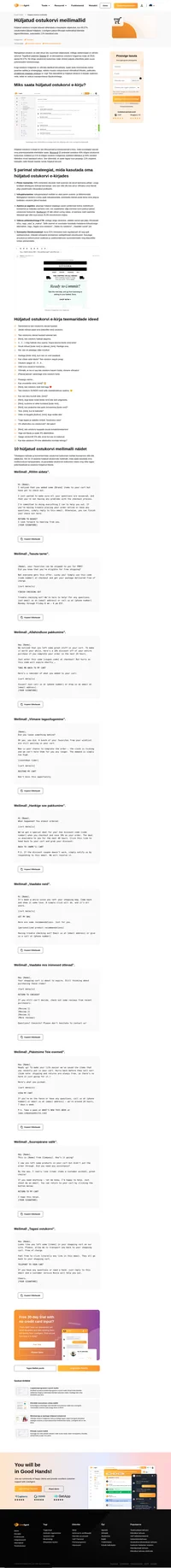 LiveAgenti hüljatud ostukorvi e-kirjade mallid kaasavad Teie kliente uuesti ja veenavad neid ostu lõpule viima.