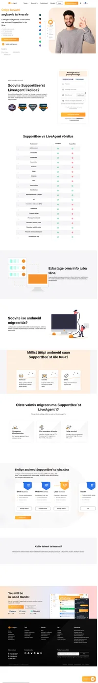 Kasutate hetkel LiveAgenti tasuta prooviperioodi ja soovite Supportbee`st üle tulla? Pakume tasuta andmete ülekandmist. Helistage meile ja kolime teie andmed üle juba täna.