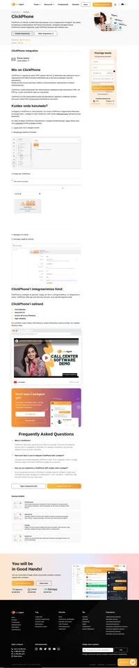 Kui olete huvitatud ClickPhone'i integreerimisest LiveAgenti kõnekeskusega, saate seda teha koheselt. Kogu teabe leiate sellest artiklist.
