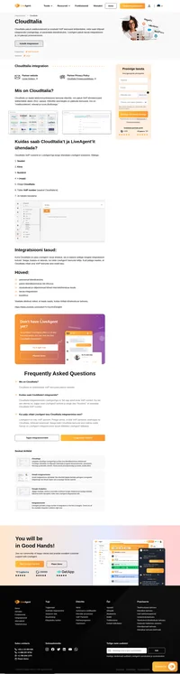 CloudItalia on Itaala telekommunikatsiooni ettevõte, mis pakub ka VoIP kõneteenuseid. Uurige rohkem CouldItalia integratsioonist LiveAgent'i sees.