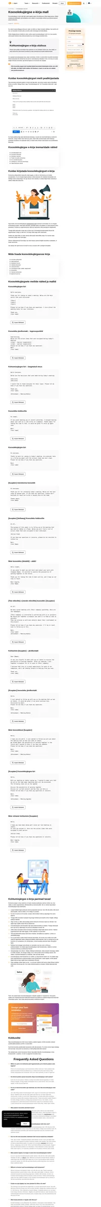 Kas vajate koosolekujärgset e-kirja malli? Siit leiate 14 kasutusvalmis malli.