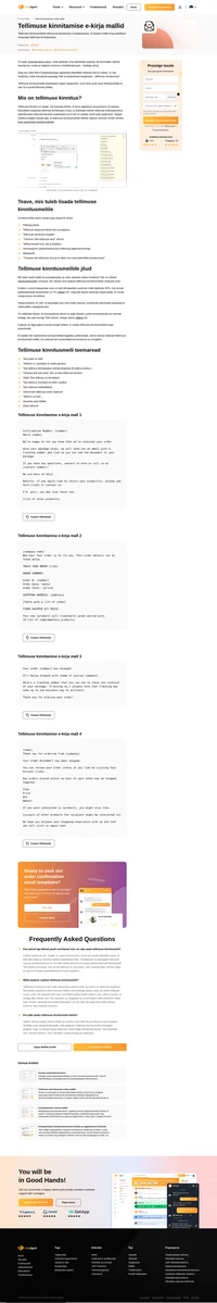 Proovige meie valmis ja täielikult kohandatavaid tellimuse kinnitusmeile, mis kindlasti suurendavad Teie konversioone ja tulu.