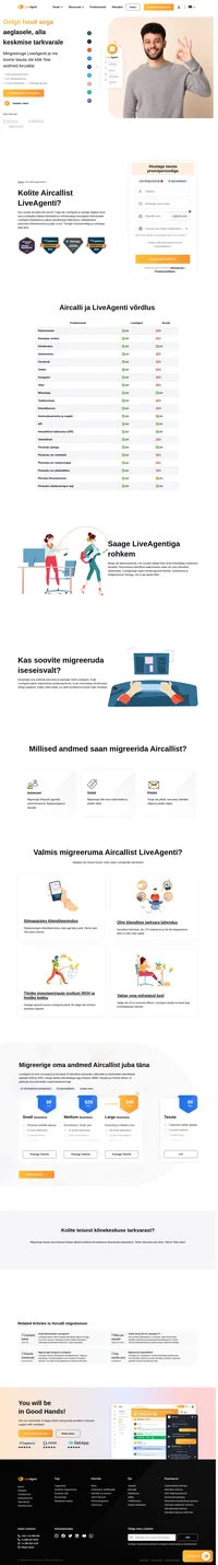 Kas plaanite migreerida oma andmed Aircallist teise lahendusse? Heitke pilk LiveAgenti ja vaadake selle eeliseid. Alustage oma tasuta prooviversiooniga juba täna.