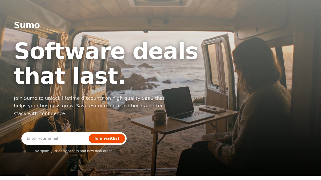 Unlock lifetime discounts on top SaaS tools with Sumo. Save money, grow your business, and get early access to exclusive software deals!