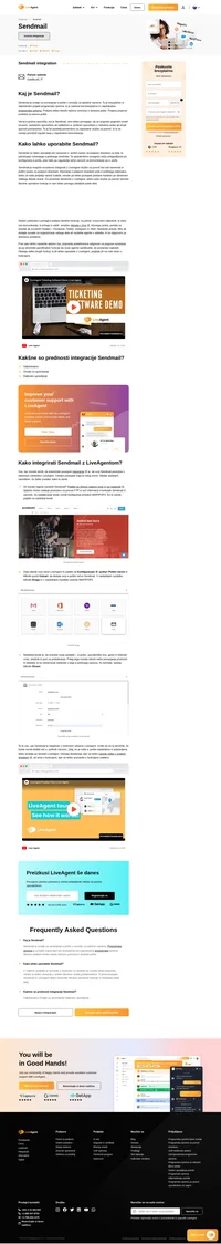 Sendmail je splošna naprava za usmerjanje e-pošte z napredno zaščito pred neželeno pošto, ki se lahko integrira s službo za pomoč LiveAgent.