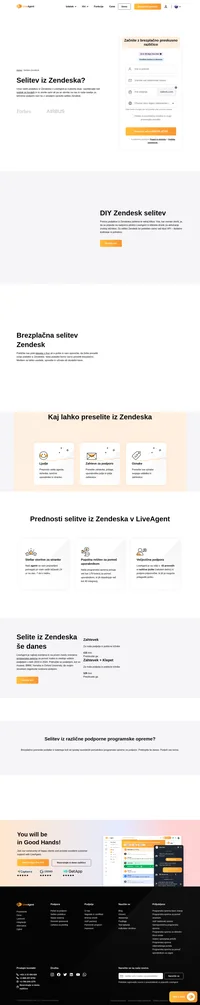 Začnite selitev podatkov Zendesk s klikom na preprost drsnik za aktiviranje. Vse vaše zahtevke in vaši agenti bodo varno preneseni v LiveAgent.