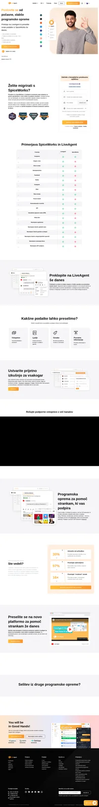 Migrirajte s SpiceWorks k LiveAgent že danes - brezplačno. Preselimo lahko vse vaše vstopnice, kontakte, profile agentov, povratne informacije strank in več.
