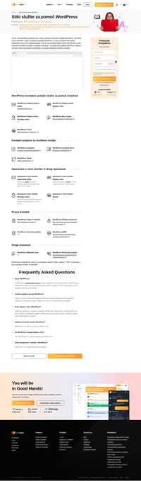 Kako stopiti v stik s službo za pomoč uporabnikom WordPress prek e-pošte, podpore za klepet v živo, telefonske številke, podpore za družabne medije in samopostrežne podpore.