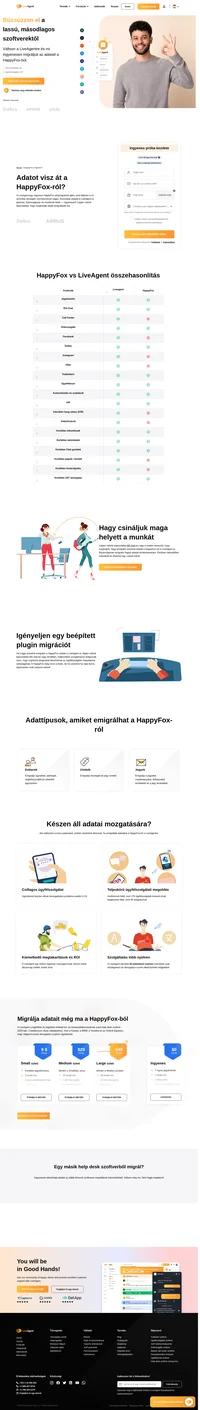 A LiveAgent ingyenes HappyFox adat migrációt ajánl, amit teljesen a mi technikai támogató személyzetünk végez. Emigrálja adatát a HappyFox-ról ma.