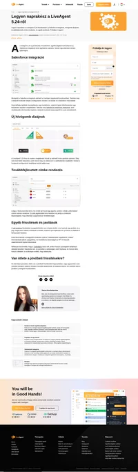 A LiveAgent 5.24 új Salesforce-integrációt és új funkciókat kínál ügyfeleink számára! Vessen egy pillantást néhány újdonságra.