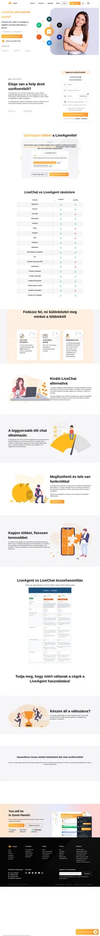 A LiveAgent több, mint 175 hasznos funkciót kínál és a piacon elérhető leggyorsabb élő chat alkalmazást. Call center-t és olyan csatornák lefedését is, mint például az Instagram.