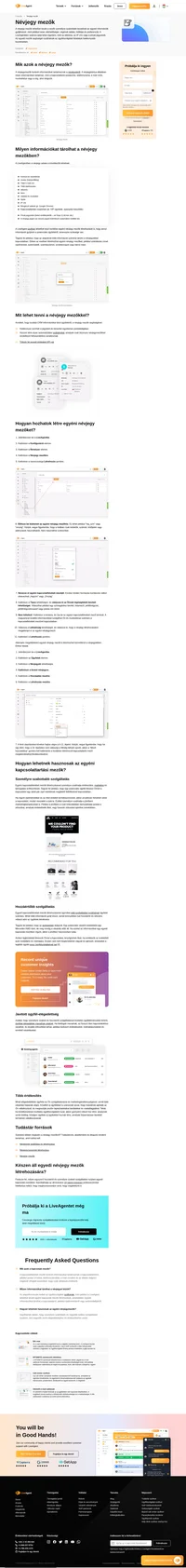 Töltsön fel egyedi értékeket az API-val, használjon hatékonyan egyedi szűrőket és kereséseket, vagy alkalmazzon szabályokat a magasabb szintű automatizációért a LiveAgent alkalmazásával - Névjegy mezők.