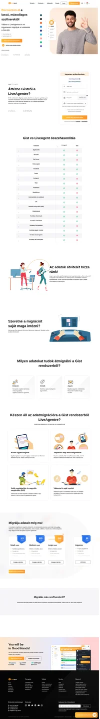 Szeretné átvinni adatait a Gist-ről egy másik rendszerbe? Vessen egy pillantást a LiveAgentre, és nézze meg az előnyeit. Próbálja ki az ingyenes próbaverziót még ma.