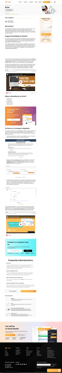 Az Exim e-mail kliens azoknak a felhasználóknak készült, akik rugalmas konfigurációt és feladatkezelést igényelnek a help deskben.