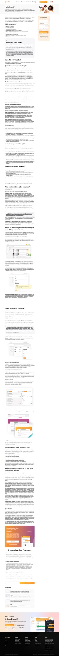 Helpdesk-ul it este un tip de help desk oferit de serviciul de asistență tehnică. Biroul de asistență tehnică stochează datele de contact ale clienților și gestionează cererile.