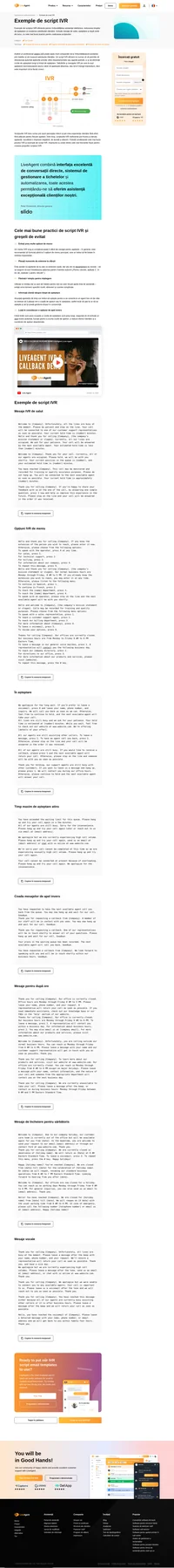 Inspirați-vă din cele mai frecvent utilizate scripturi IVR și creați-vă propriile mesaje IVR. Aflați care script este cel mai popular astăzi!