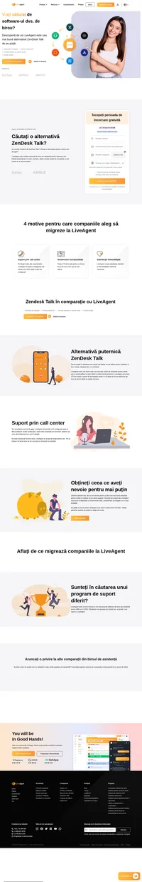 Liveagent este soluția supremă de birou de asistență pentru afacerea dvs. Liveagent oferă asistență prin e-mail, chat live, social media, bază de cunoștințe și call center la un preț excelent. Alegeți unul dintre cele trei planuri plătite sau alegeți funcții separate pentru a vă personaliza biroul de ajutor.