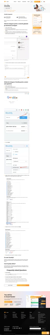 Îmbunătățiți-vă fluxul de lucru cu Clockify, o integrare de urmărire pentru LiveAgent. Urmăriți eficiența serviciului de asistență clienți direct din software-ul de asistență.