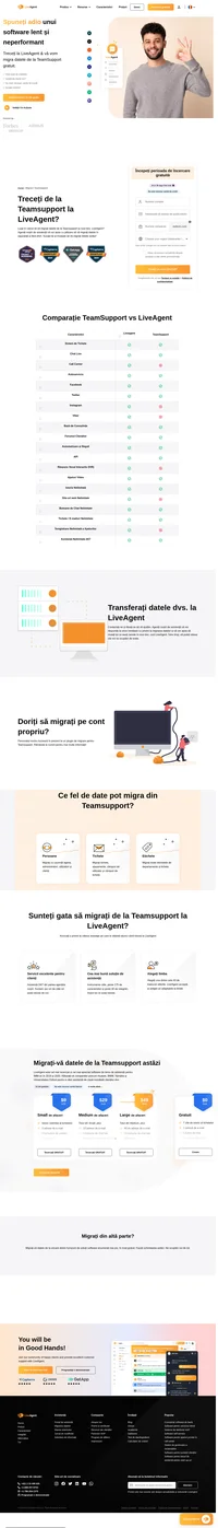 Agenții noștri de asistență vă vor ajuta cu plăcere să vă migrați datele în siguranță și fără efort. Liveagent este cel mai revizuit și cel mai apreciat software de birou de asistență pentru afaceri mici și mijlocii în 2019 și 2020. Alăturați-vă companiilor precum Huawei, BMW, Yamaha, O2 și Universitatea Oxford, oferind asistență pentru clienți de clasă mondială.
