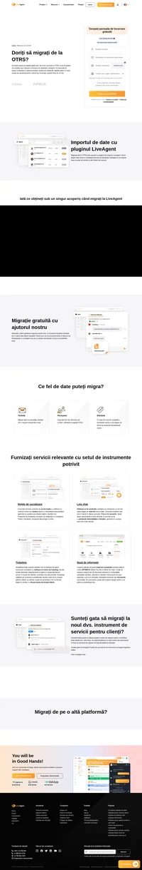 Migrați de la OTRS? Migrați către LiveAgent cu ajutorul plugin-ului nostru sau contactați-ne și lăsați-ne să facem totul pentru dvs.