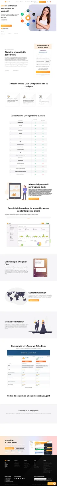 Căutați o alternativă la Zoho Desk? LiveAgent ar putea fi soluția potrivită pentru dvs. Descoperiți peste 179 de funcții de asistență și cel mai rapid widget de chat.