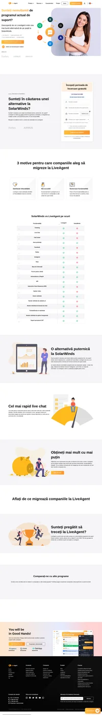 LiveAgent vă oferă un sistem eficient al gestiunii tichetelor, integrărilor pe multiple canale și peste 175 de funcționalități. Mergeți la următorul nivel cu centrul de asistență de la LiveAgent.