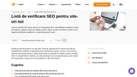 Lista de verificare SEO pentru site-urile noi va asigura o creștere a traficului și a interacțiunii cu vizitatorii. Dezvoltați optimizarea pentru motoarele de căutare cu ajutorul acestui ghid punct cu punct.