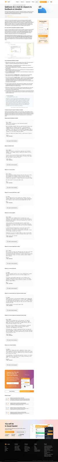 Șabloane de răspuns la feedback-ul clienților pentru recenzii negative, neutre și pozitive. Salvați șabloanele noastre pentru a răspunde de fiecare dată în mod profesionist.