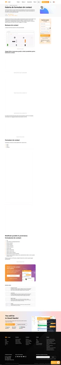 Adăugați formulare de contact pe pagina dumneavoastră de internet și permiteți-le clienților să vă trimită mesaje prin poștă electronică direct de pe pagină. Aveți la dispoziție diverse butoane de contact în LiveAgent.