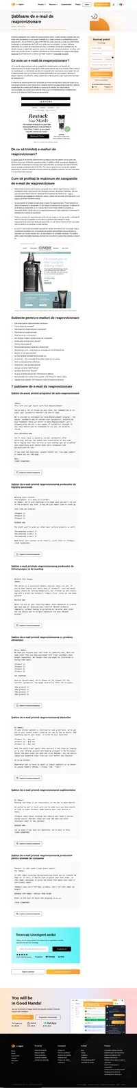 Profitați de șabloanele noastre de e-mail de reaprovizionare cu grad ridicat de conversie pentru produse de înfrumusețare, bunuri perisabile și multe altele.